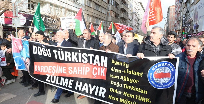 Binlerce kişi Filistin için yürüdü